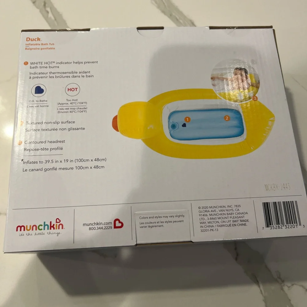 Munchkin Yellow Duck Inflatable Bath Tub
